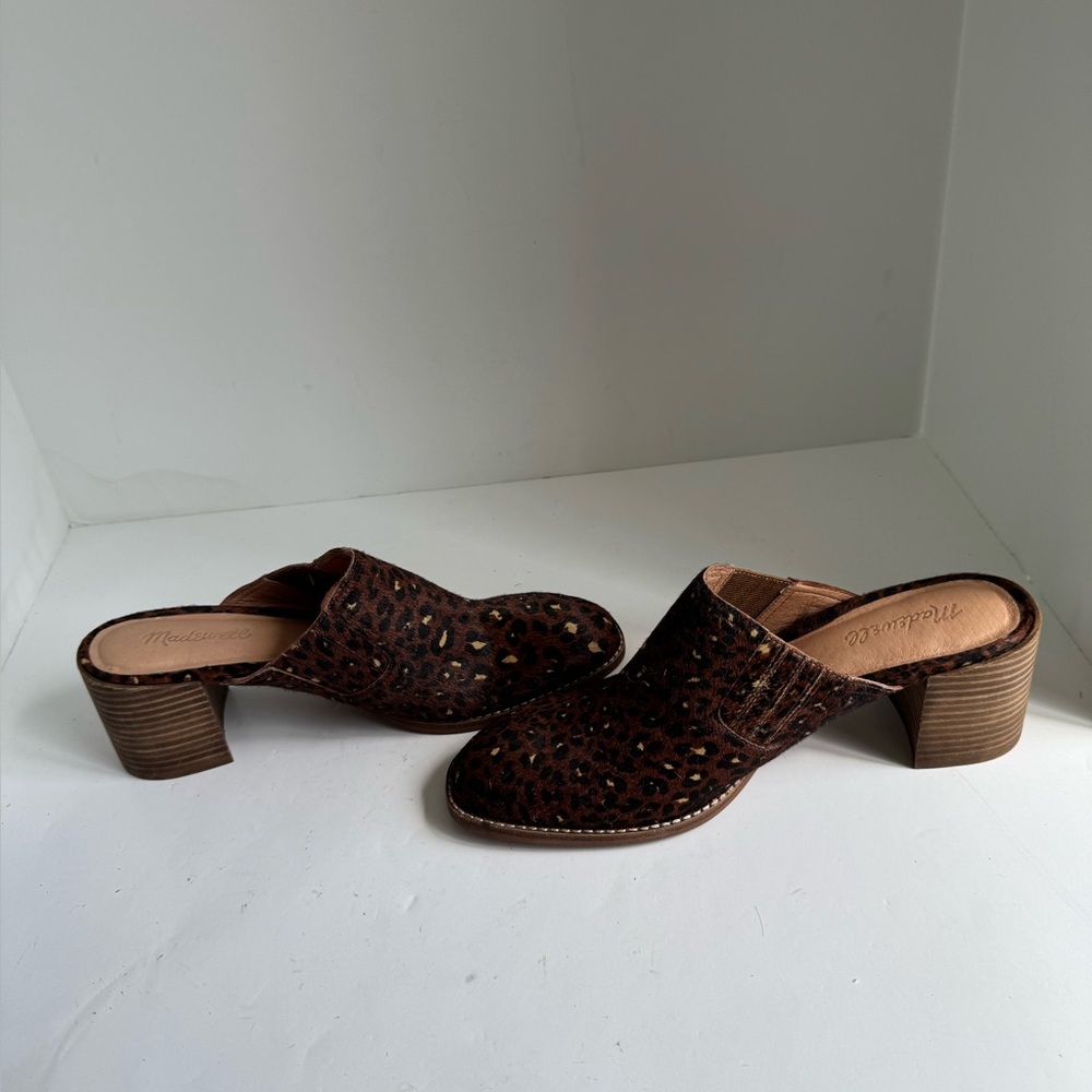 Madewell The Carey Mule in Painted Leopard Calf Hair. Size 10 - Picture 14 of 16